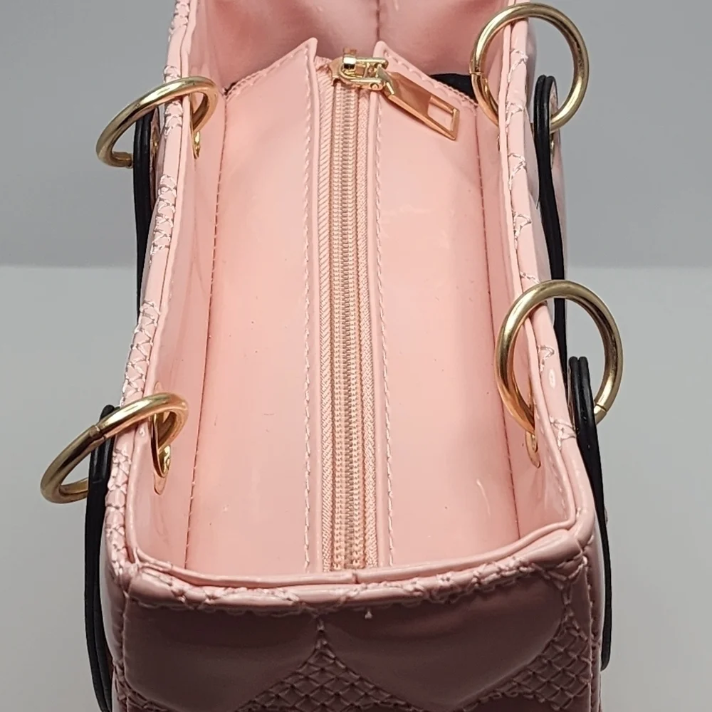 Quilted Heart Top Handle Handbag